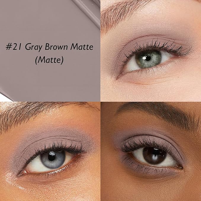 Wugbc Matte Eyeshadow Stick, Gray Cream Eye Shadow Stick Waterproof Neutral Brown Eyeliner Brightener Pencil Crayon Long-Lasting Eye Highlighter Makeup for Women Easy to Use High Pigmented