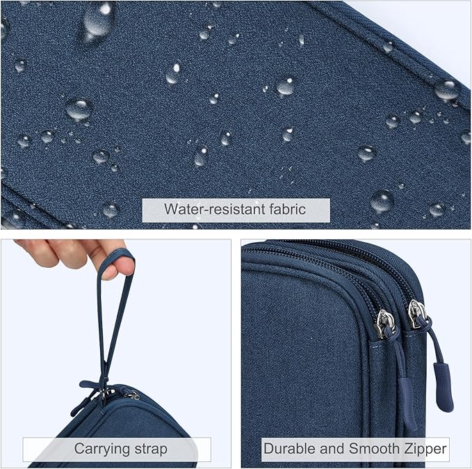 FYY Electronic Organizer, Travel Tech Pouch Bag, Cable Organizer Navy