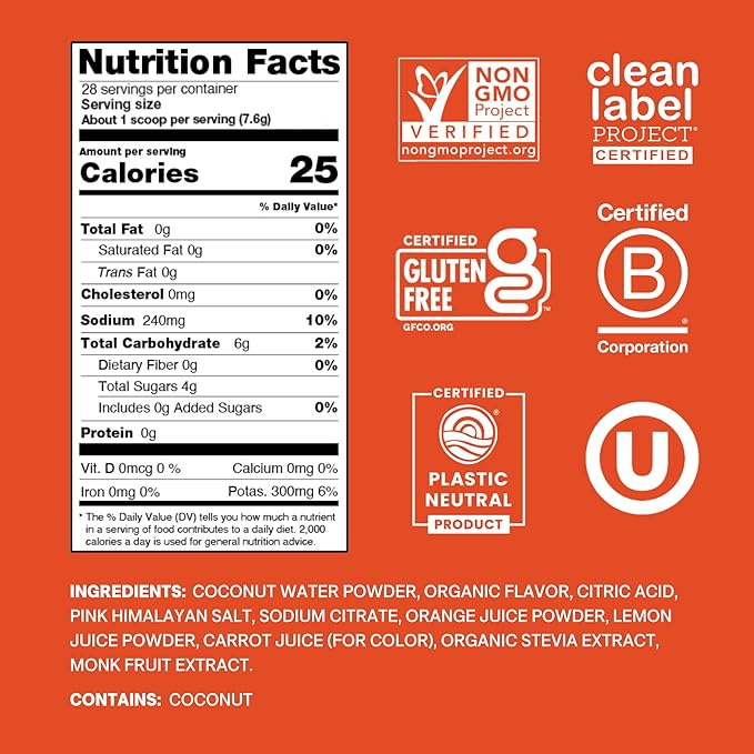 Cure Hydration - Electrolyte Drink Powder Blood Orange 28 Servings