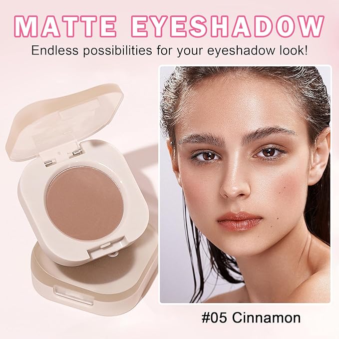 QIUFSSE Dusty Brown Single Eyeshadow,Nude Eyeshadow Primers (05 Cinnamon)