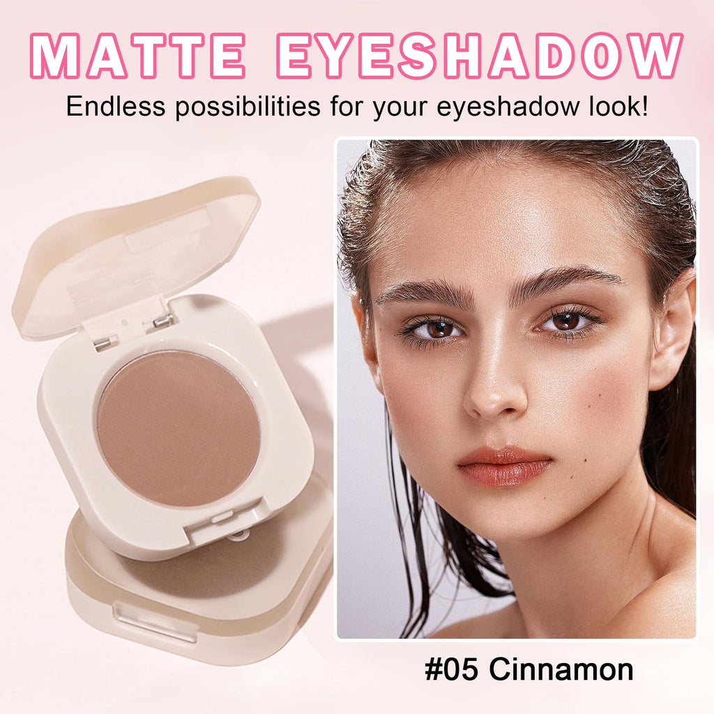 QIUFSSE Dusty Brown Single Eyeshadow,Nude Eyeshadow Primers (05 Cinnamon)