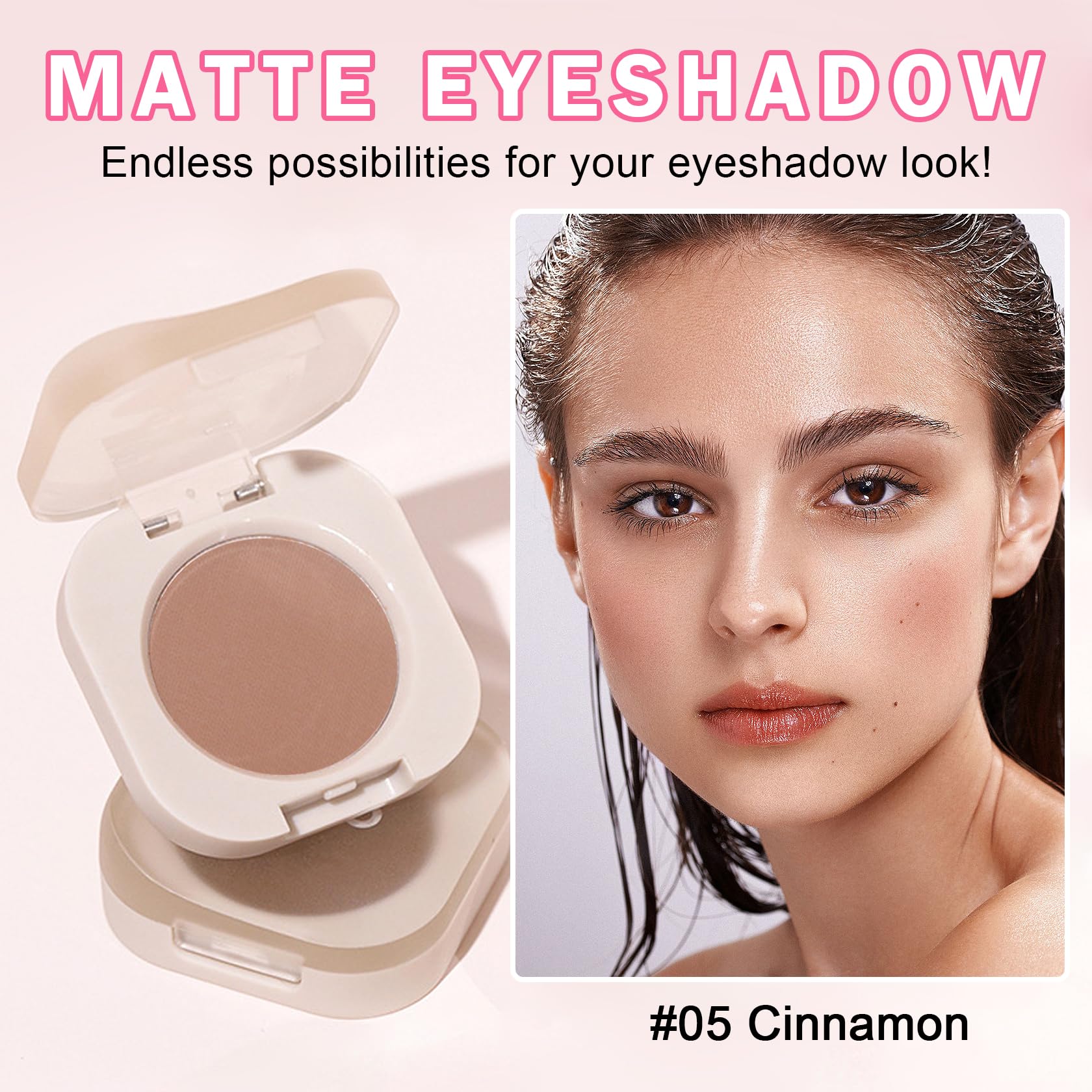 QIUFSSE Dusty Brown Single Eyeshadow,Nude Eyeshadow Primers (05 Cinnamon)
