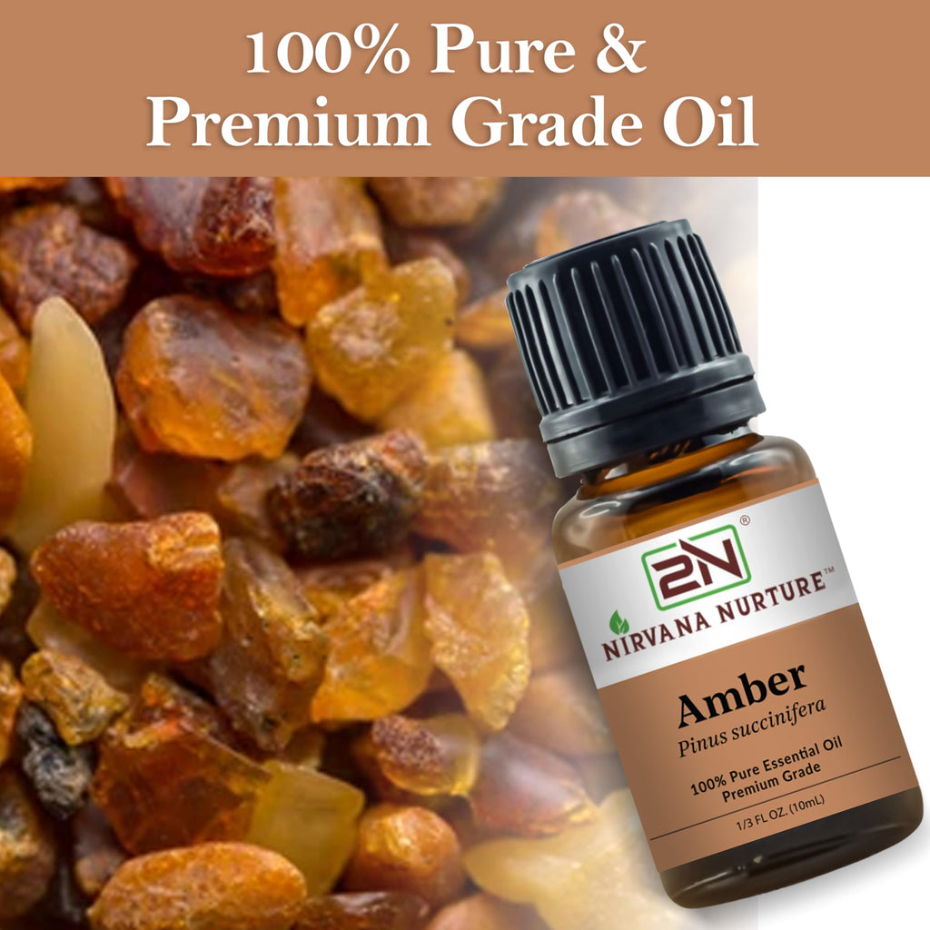 Nirvana Nurture Amber Essential Oil,100% Pure Undiluted, Aromatherapy Oil for Diffuser, Hair & Skin Care