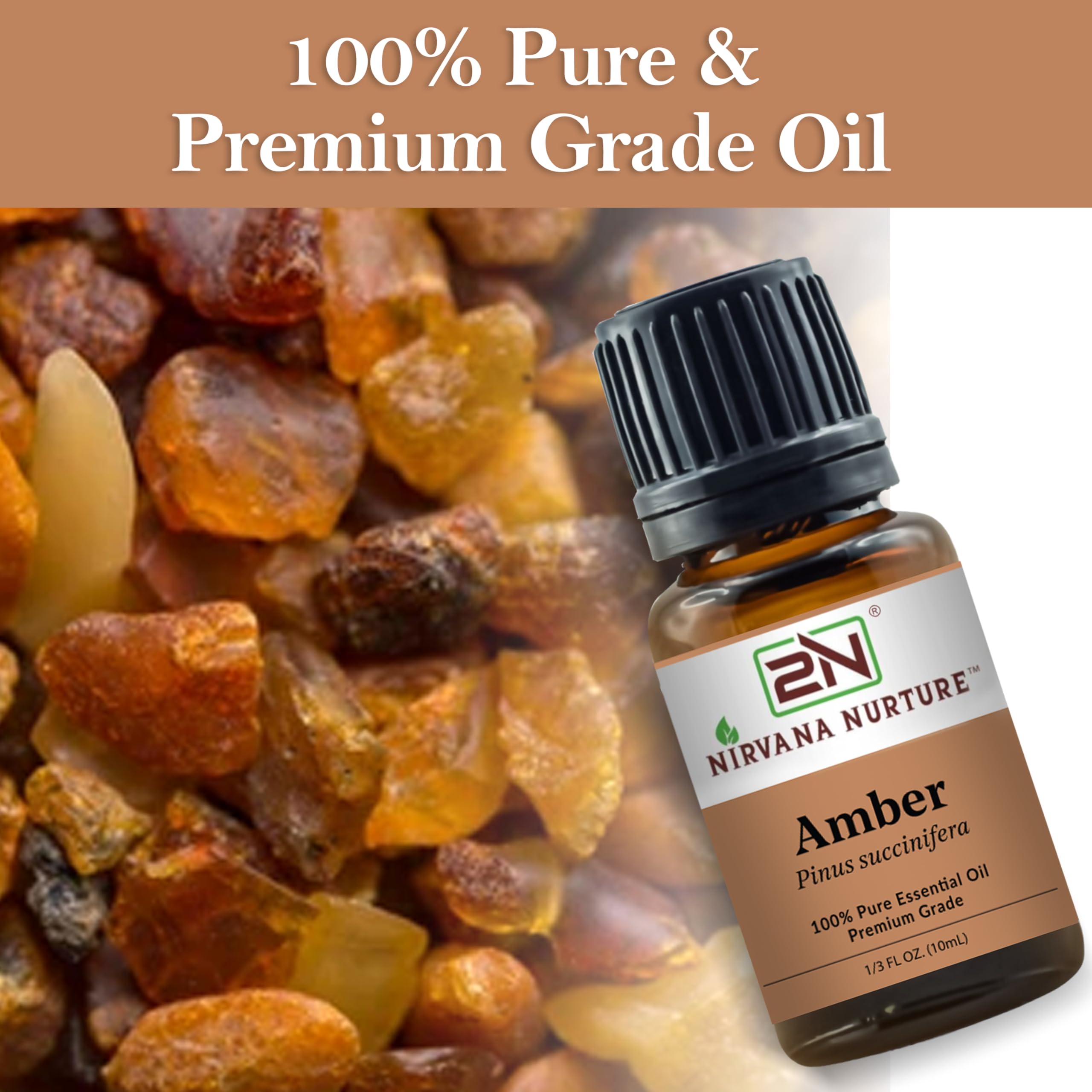 Nirvana Nurture Amber Essential Oil,100% Pure Undiluted, Aromatherapy Oil for Diffuser, Hair & Skin Care