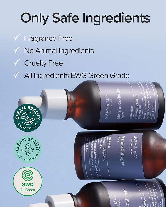 Mary&May Marine Collagen 95% Firming Face Serum, 1.01 fl oz