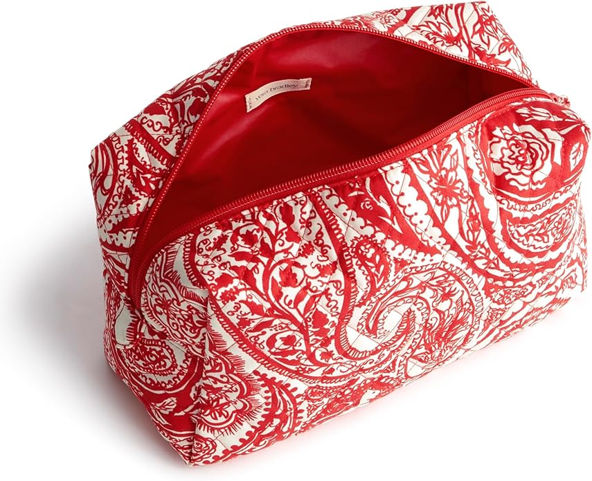 Vera Bradley Women's Premium Cotton Large Cosmetic, Paisley Key, One Size
