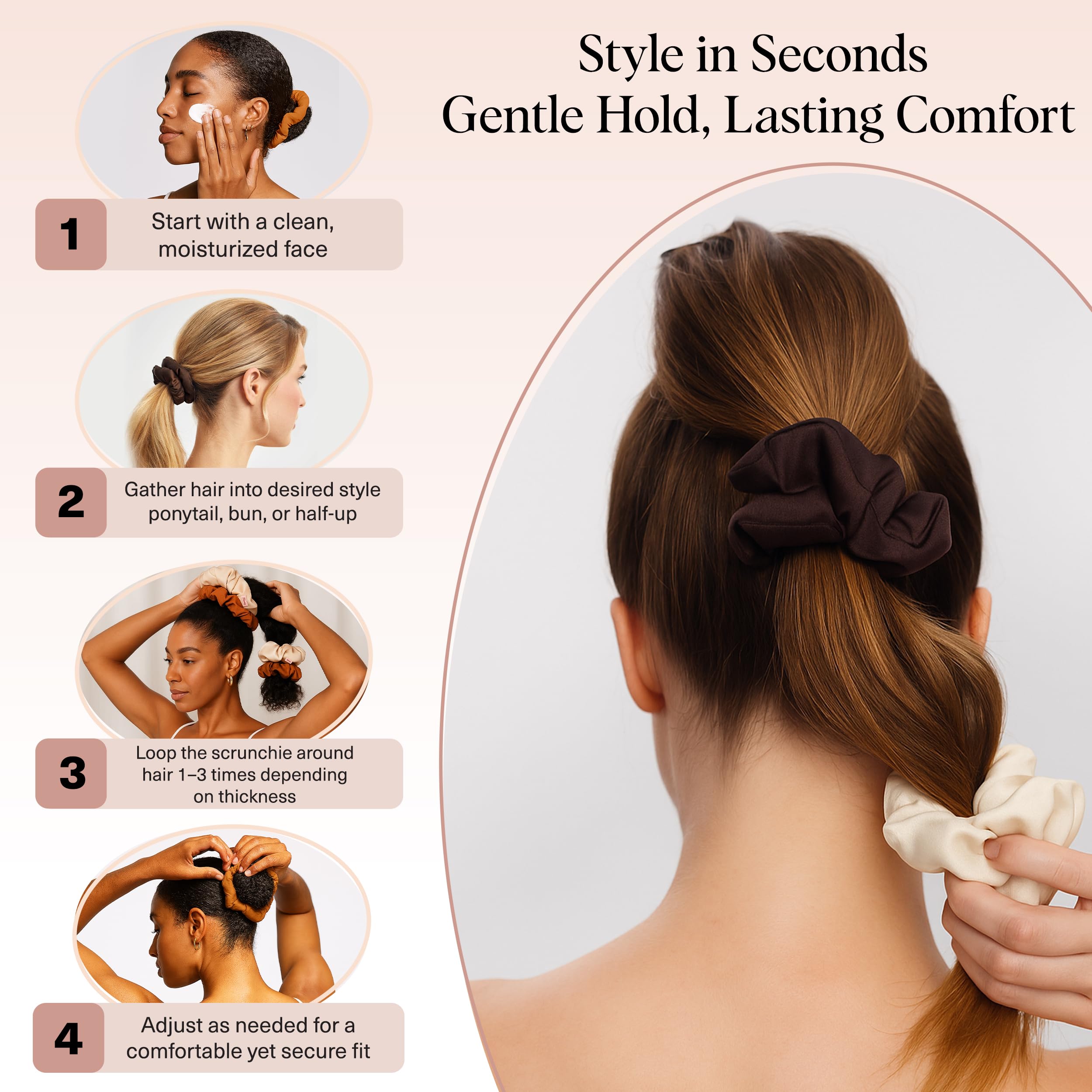 Kitsch Scrunchies for Women - Sedona, 3pcs