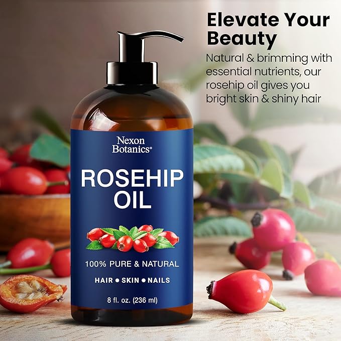 Rosehip Oil for Face 8 fl oz - Hydrating Facial Oil for Gua Sha Massage