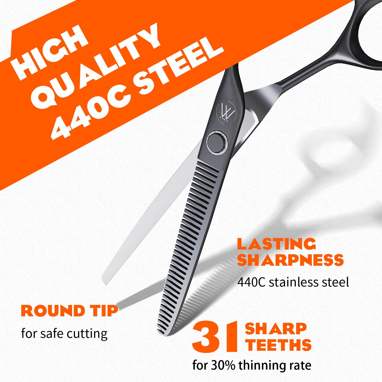 Sirabe HIGH-END Professional Hair Thinning Shears Barber Hair Cutting Texturizing Teeth Scissors with Case, Ultra 440C Sharp Blades for Salon Home Hairdressing