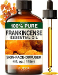 100% Pure Frankincense Oil - 4 Fl Oz Frankincense Essential Oil for Hair, Skin, Diffuser, Aromatherapy & DIY Soap Making Scent