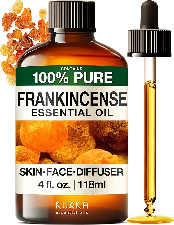 100% Pure Frankincense Oil - 4 Fl Oz Frankincense Essential Oil for Hair, Skin, Diffuser, Aromatherapy & DIY Soap Making Scent