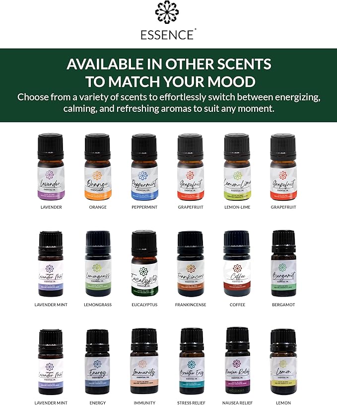 Essence Pearl Travel Case | Eucalyptus Essential Oil | Aromatherapy Nasal Diffuser & Essential Oil Carrying Case | Refreshing Eucalyptus Scent | Travel-Friendly Kit | Black Pod