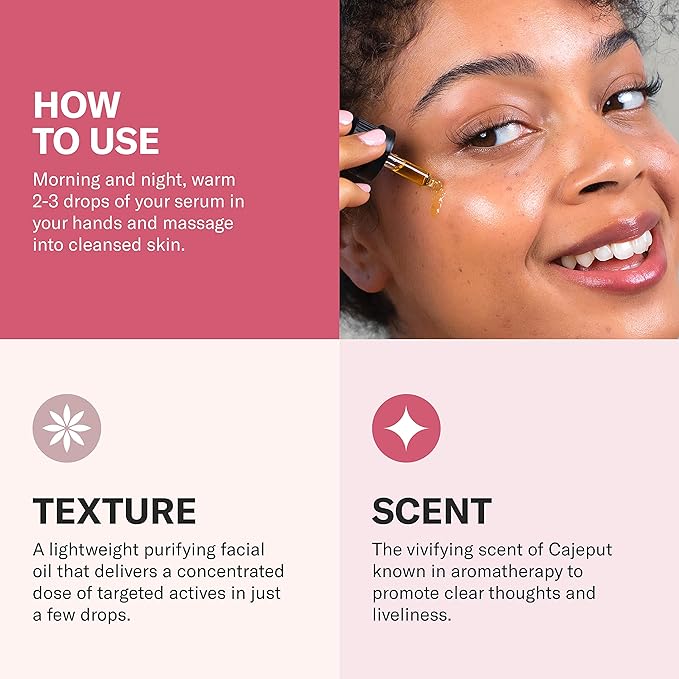 Odacité Bl+C Serum Concentrate for Face, Luxury Black Cumin + Cajeput Pore-Clearing Facial Oil for Pimples & Blemishes, Vegan Vitamin E Spot Treatment for Oily, Acne-Prone Skin, 0.17 fl oz