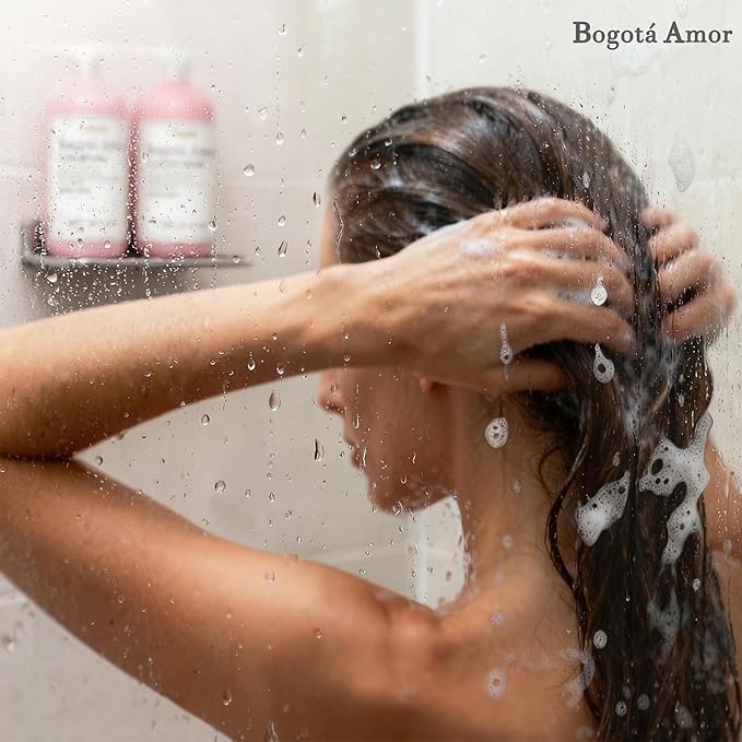 Moisturizing Shampoo and Conditioner Set, Boasts Hair Thickening with Batana Oil, Strengthens Hair Roots & Hydrates Scalp, For All Hair & Scalp Types, Paraben Free & Color Safe, Pink Rose Fragrance