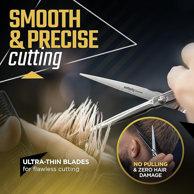 Fagaci Hair Thinning Scissors 6" with 440C Steel, Extreme Sharpness & Precise Cuts Texturizing Shears, Professional Hair Scissors, Barber Scissors Set, Slim Blades Texturizing Scissors
