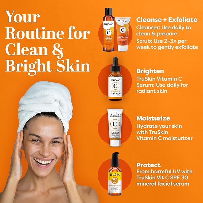 TruSkin Vitamin C Brightening Face Wash with Rosehip Oil, 4 fl oz