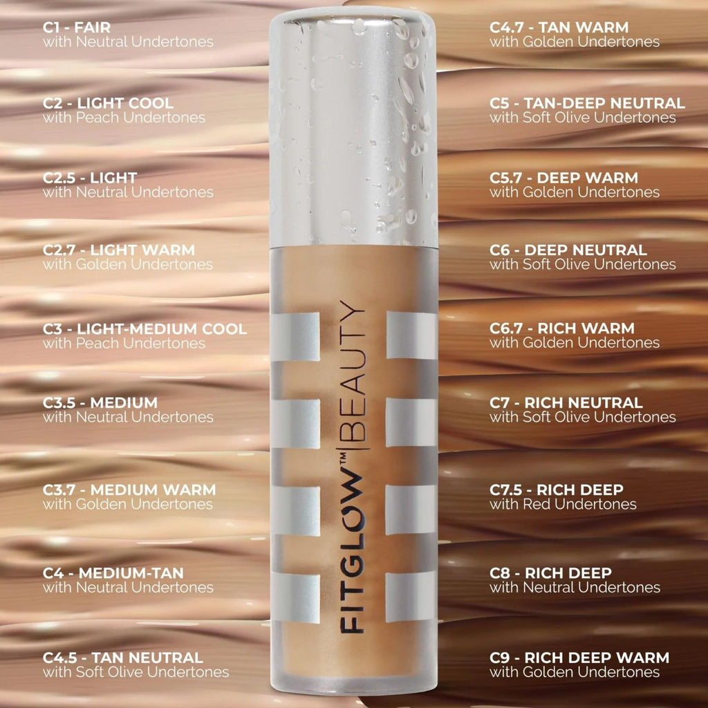 Fitglow Beauty Conceal+ Vegan Full Coverage Concealer, C8, 6g