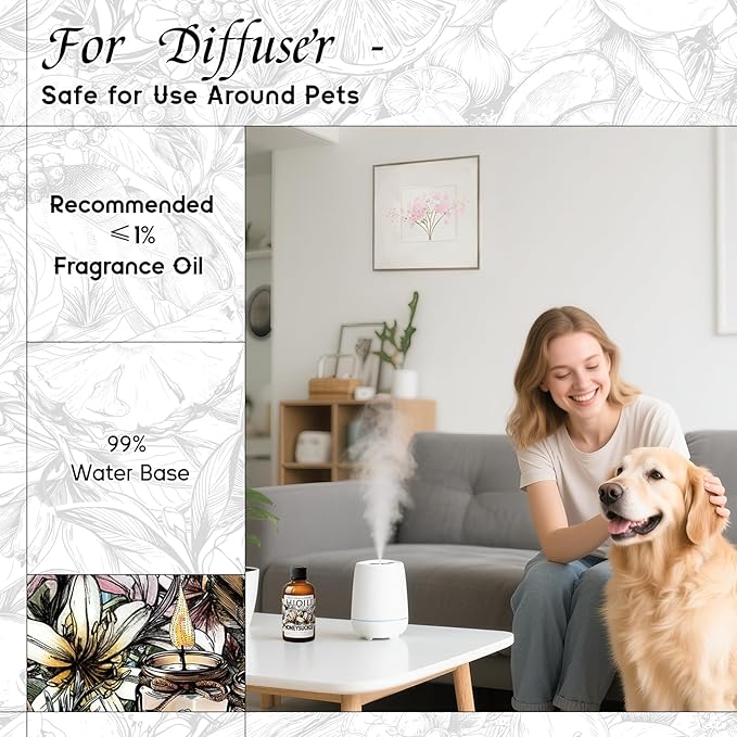 HIQILI Honeysuckle Fragrance Oil for Diffuser & DIY Candle Making - 1 Fl Oz