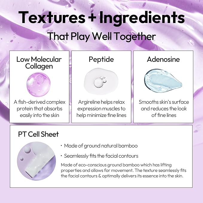 LAPCOS K Beauty Collagen Sheet - Skin Firming Face Mask (Pack of 5)