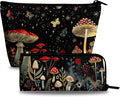 xiaotcq Mushrooms Makeup Bag Cosmetic Bag for Women,1Pcs Large Capacity Makeup Bags and 1Pcs Pencil Case Makeup Brushes Storage Bag Travel Toiletry Bag Organizer