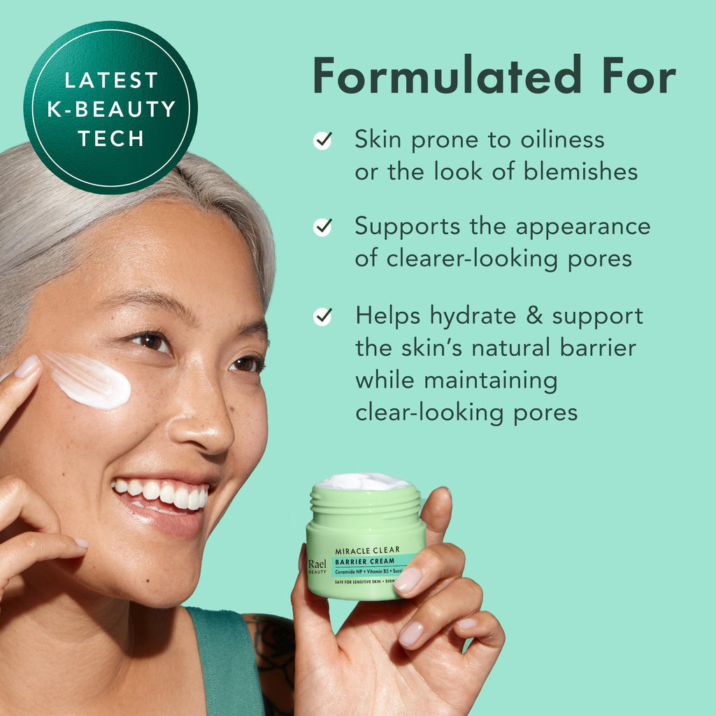 Rael Miracle Clear Skin Barrier Cream Daily Moisturizer, K-Beauty (1.8 oz)
