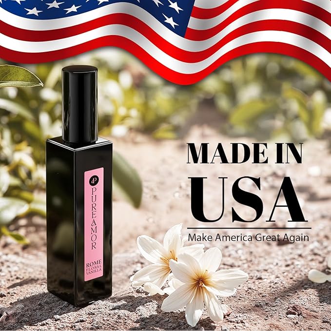 PUREAMOR ROMAN Blossom Vanilla Perfume for Women, Cozy Floral Jasmine & Sweet Vanilla Fragrance, Long Lasting Extrait de Parfum, Advanced Fragrance Travel Size 0.7 oz/20ml Perfume Spray