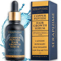 Seraphime Copper Peptide Serum for Hair Growth - Caffeine, Niacinamide, Rosemary Oil, Saw Palmetto Hair Density Serum, Topical Tripeptide Scalp Care for Hair Thinning, Women & Men 1 fl oz