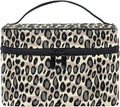 MNSRUU Makeup Bag, Leopard Skin Animal Print Travel Makeup Organizer Bag Cosmetic Cases Toiletry Bags for Girl Women Ladies