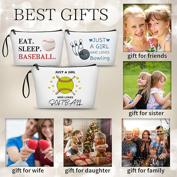 ARIOSEY Softball Gifts for Girls, Cosmetic Makeup Bag