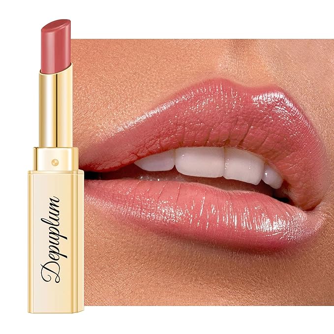 Depuplum Nude Pink Lipstick for Women Moisture Lip Gloss Tinted Lip Balm