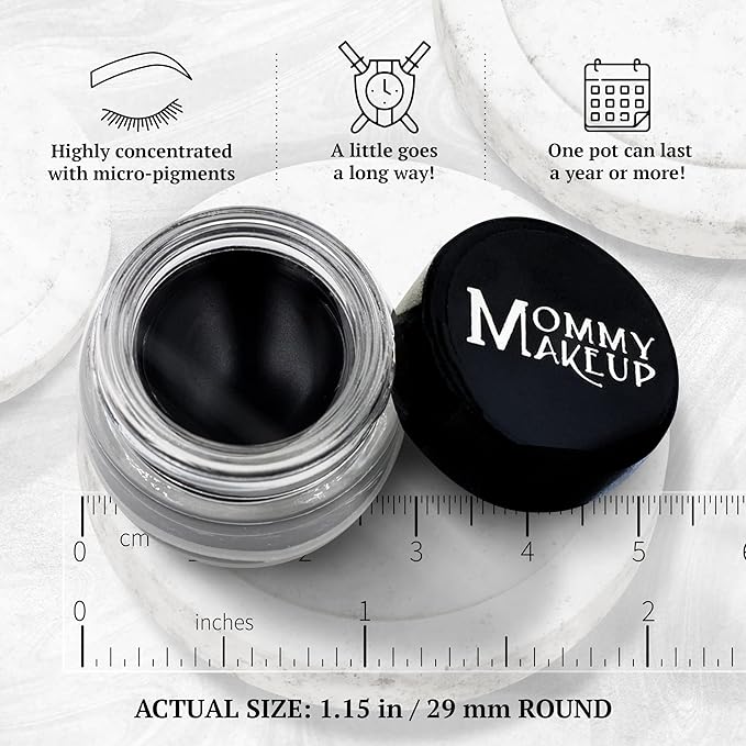 Mommy Makeup Waterproof Stay Put Gel Eyeliner Pot with Micropigments