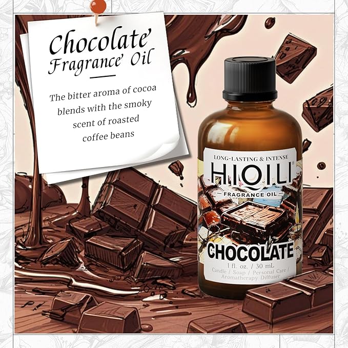 HIQILI Chocolate Fragrance Oil for DIY Candle & Soap Making - 1 Fl Oz