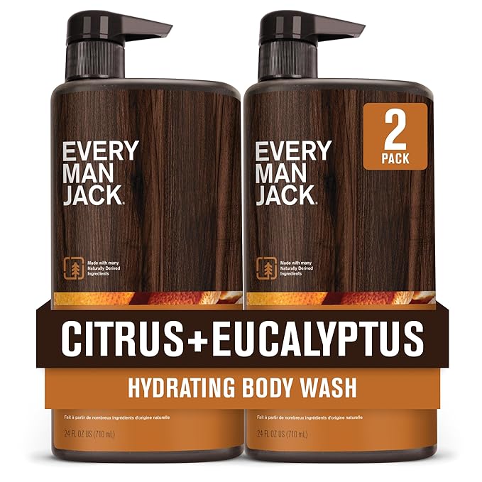 Every Man Jack Hydrating Body Wash for Men, Citrus Eucalyptus, 2pk