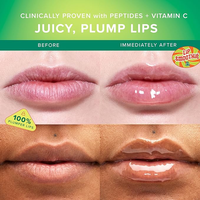 Farmacy Lip Smoothie Trio – Hydrating Peptide Lip Balms with Vitamin C in Apple, Mango & Pear Kiwi Flavors (10g Each) for Nourished, Plump Lips