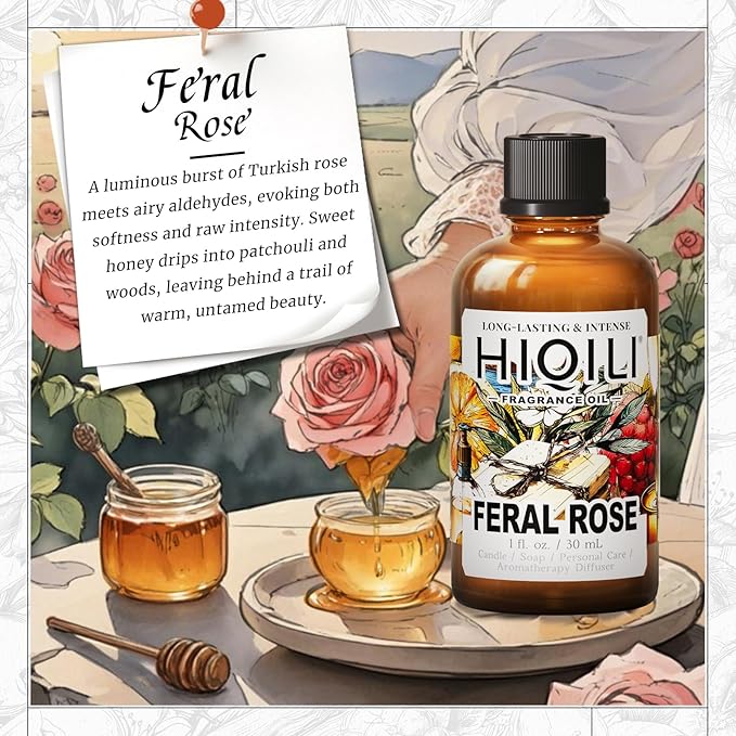 HIQILI Feral Rose Fragrance Oil for Candle Making, Bath Bombs