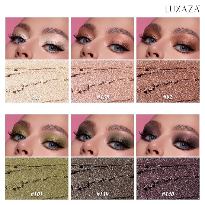 LUXAZA PRO Neutral Eyeshadow Stick Makeup Set, Metallic Shimmer Matte Cream Eye Shadow Eyeliner Brightener Pencil Crayon - Classic 6PCS A005, DESERT WILD