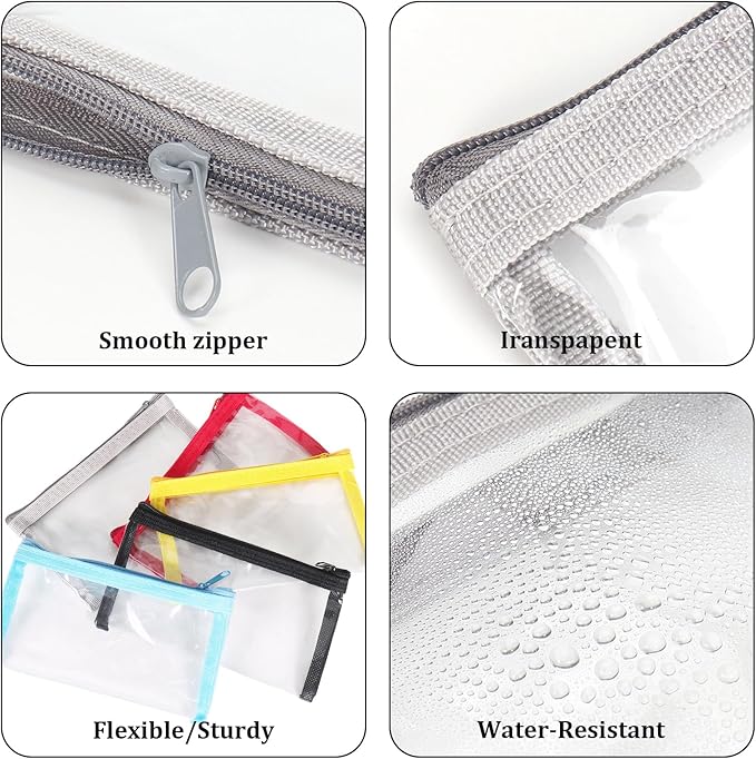 PKRFCJ 5 Pcs Small Clear Makeup Bag,Mini Clear Makeup Pouch Plastic Zipper For Purse Small Waterproof Pouch Storage For Cosmetics Jewelry And Essentials 5 Colors 6.3x3.5in