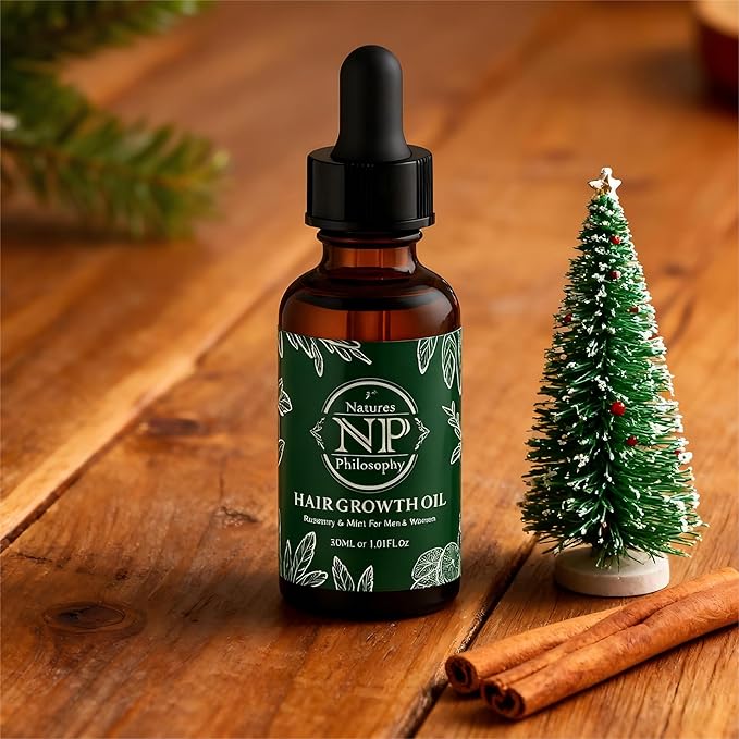 NP NATURES PHILOSOPHY Rosemary Mint Hair Growth Oil, Stimulates Hair Regrowth, Anti-Hair Loss, Nourishing Scalp Treatment for Thicker Fuller Hair, Hair Growth Products for All Hair 30ml Essential Oil