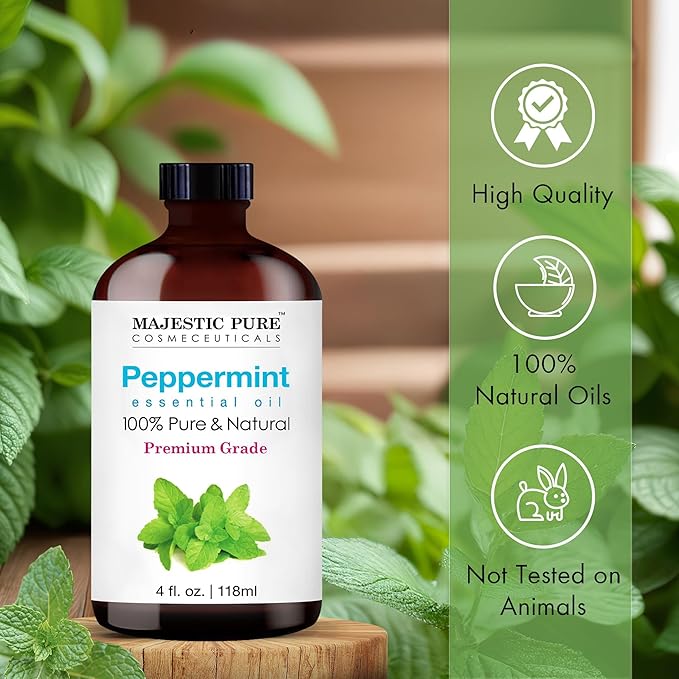 Majestic Pure Peppermint Essential Oil for Diffuser - 4 Fl Oz