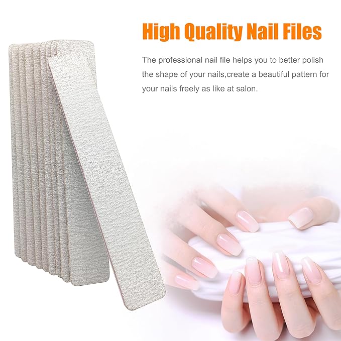 27pcs Double Sided Emery Board,100/180 Grit Nail Files for Acrylic Nails