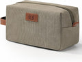 Travel Size Essentials Canvas Toiletry Makeup Bag Olive Green (Initial O)