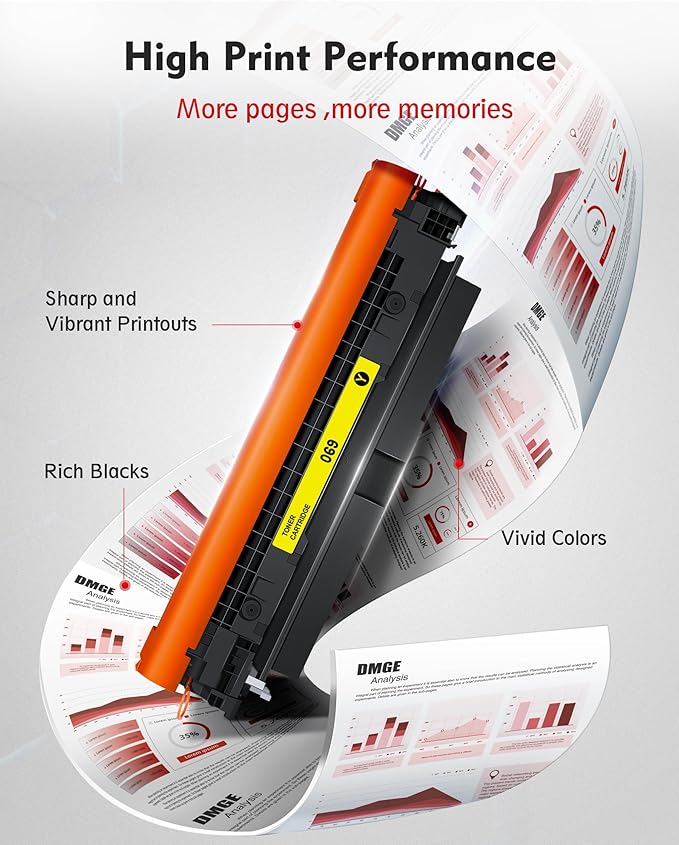 069 Toner Cartridges Set 4 Pack Replacement for Canon 069 069H Mf753cdw