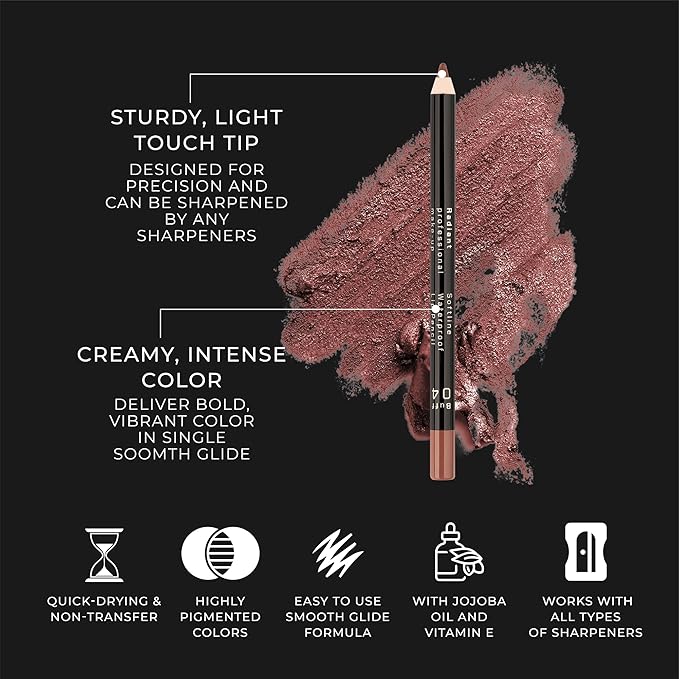 Radiant Professional Waterproof Long Lasting Lip Liner, 16 PLUM