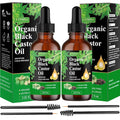 Etimisa Hair Oil, Black Castor, 100% Pure Natural Organic, Cold Pressed, Hair Growth, Eyebrow & Skin Care, Body & Carrier Oil, 4.04 Fl Oz, 2 Glass Bottles