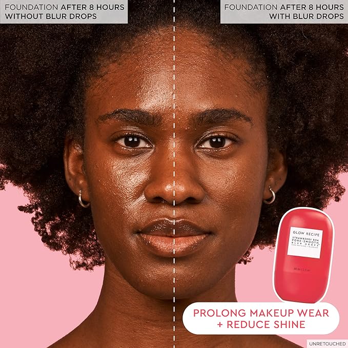 Glow Recipe Smooth Skin Sailing Skincare Set - Watermelon Glow Pink Juice Facial Moisturizer + Silicone-Free BHA Strawberry Pore Minimizer Blurring Drops (2 Count)