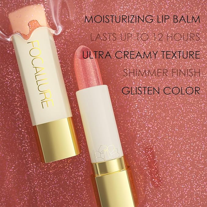 FOCALLURE Pearl Shimmery Lipstick, Moisturizing & Non-Drying, High Pigment Long Lasting Lip Color, Sparkly Shine Finish, Back to School Gift, Rhodozite