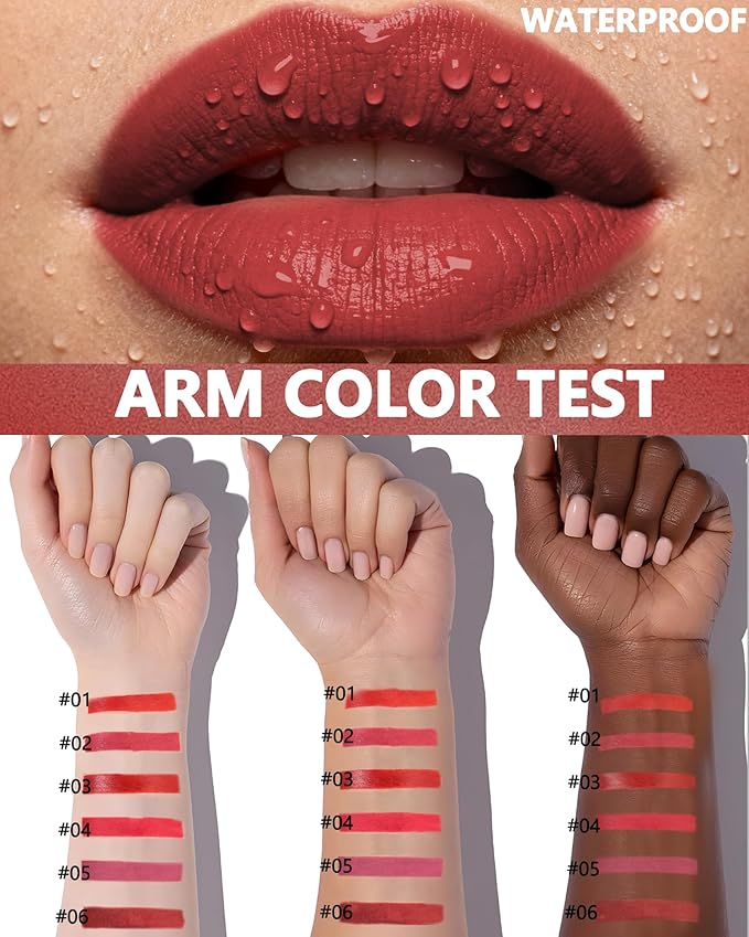 Lip Tint Stain Pen, Rose Red Waterproof Long Lasting Matte Lip Liner Stain Pencil, High-Pigmented Quick Dry Liquid Lipstick, Non Sticky Smudgeproof Lip Tint Gloss, Christmas Makeup Gift for Women-02