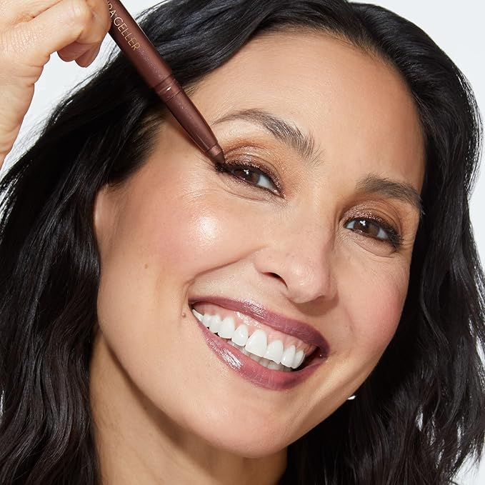 LAURA GELLER NEW YORK Kajal Longwear Kohl Eyeliner Pencil – Dark Brown – Smooth, Blendable Application, Long-Wearing, Non-Creasing – Infused with Caffeine & Vitamin E – Built-In Sharpener