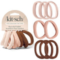 Kitsch Seamless Hair Ties No Damage - Stretchy Hair Bands - Rosewood, 8pcs