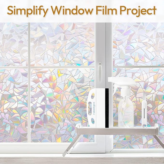 rabbitgoo 3 Pcs Window Film Installation Tools Set, Window Tint Kit, White